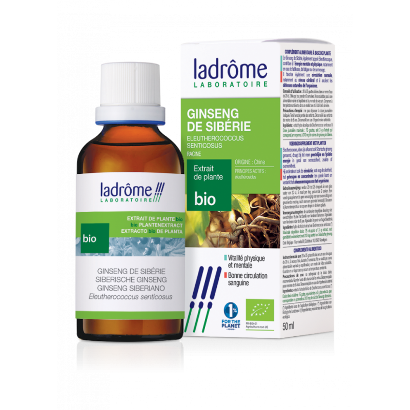 LADROME Teinture mère extrait de plantes fraîches bio ginseng 50ml LADROME Teinture mère extrait de plantes fraîches bio ginseng 50ml