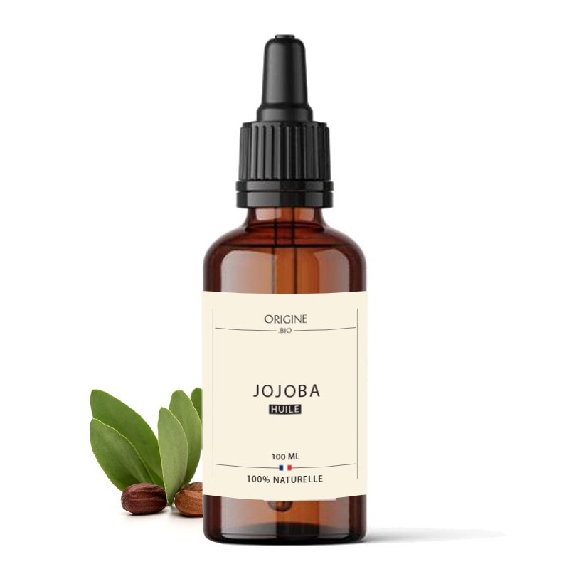 huile de jojoba végétale cosmétique 100 ml flacon verre pipette
