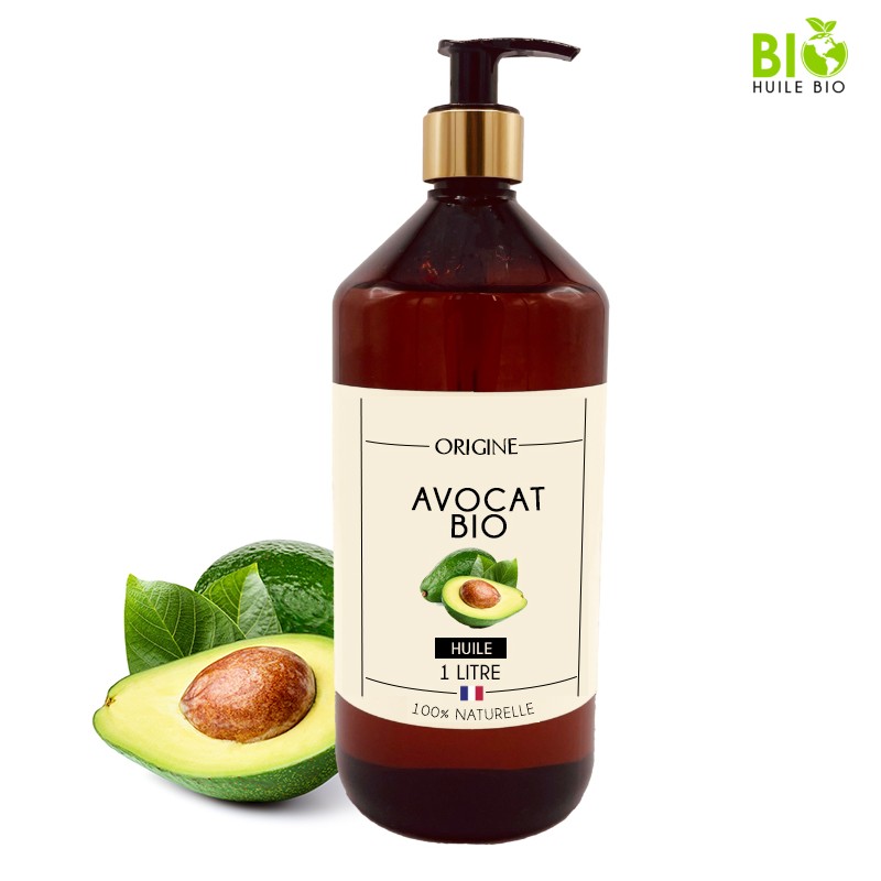 huile végétale d'avocat biologique 1 litre pour cheveux