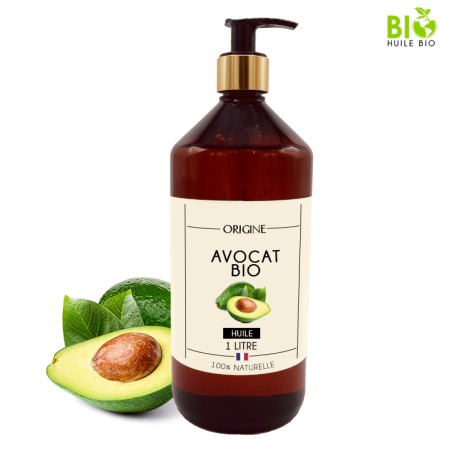 huile végétale d'avocat biologique 1 litre pour cheveux