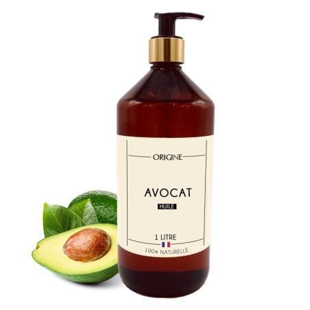 huile végétale d'avocat pour cheveux format 1L