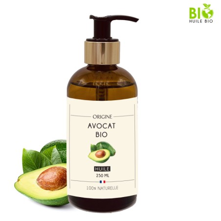 huile végétale d'avocat biologique 250ml pour cheveux