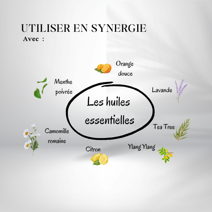 les huiles essentielles à utiliser en synergie avec l'huile végétale de pépins de raisins