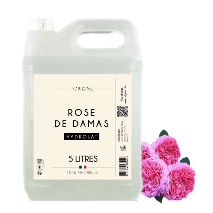Hydrolat de rose de damas origine.bio format pour les professionnels du bien être 5 Litre origine.bio