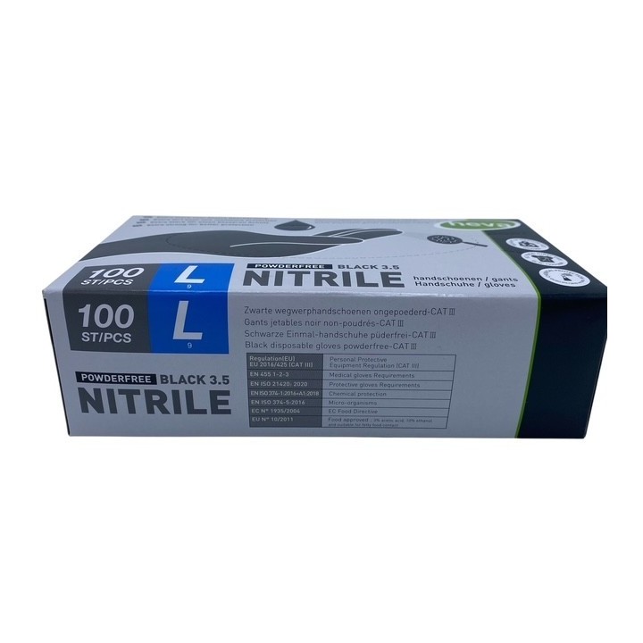 Boites de 100 gants nitrile noire