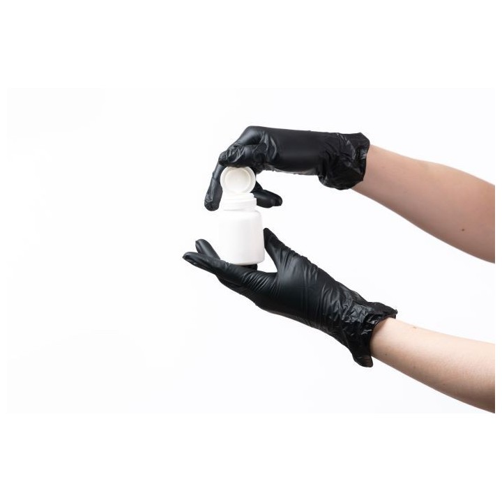 gants nitrile noie boite de 100 taille au choix