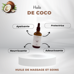 Huile Coco Massage Bio Fractionnée - Bienfaits