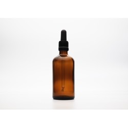 flacon verre ambré 100 ml contenant cosmétique avec pipette