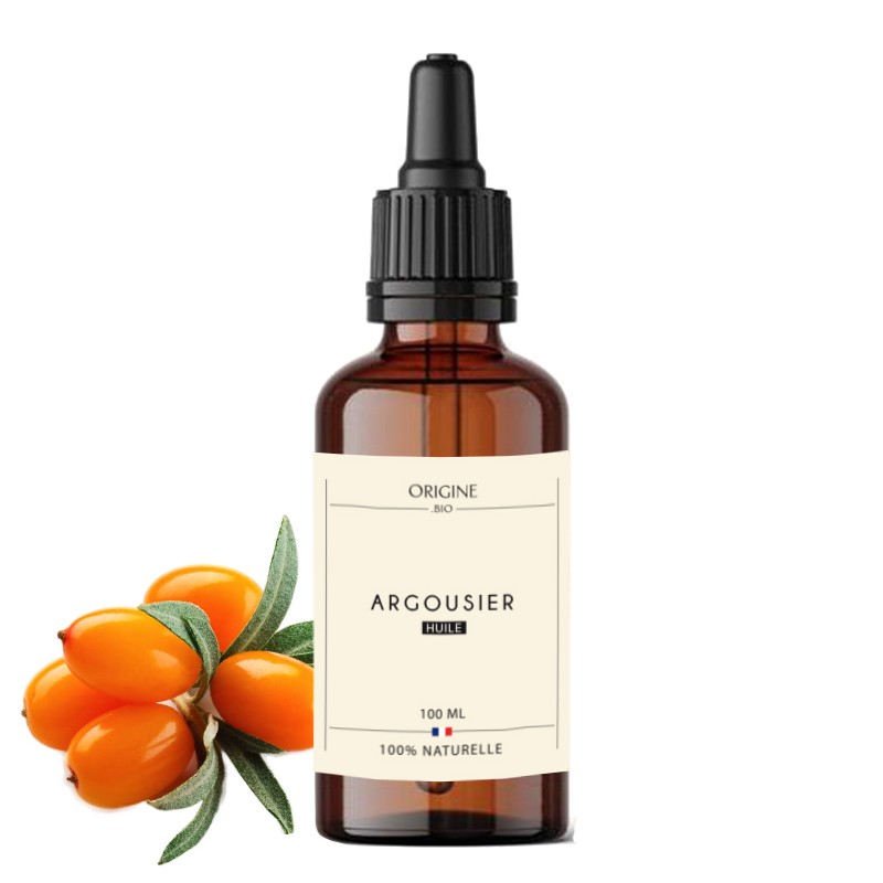 huile végétale pure et naturelle bio argousier protection naturelle soleille  100 ml