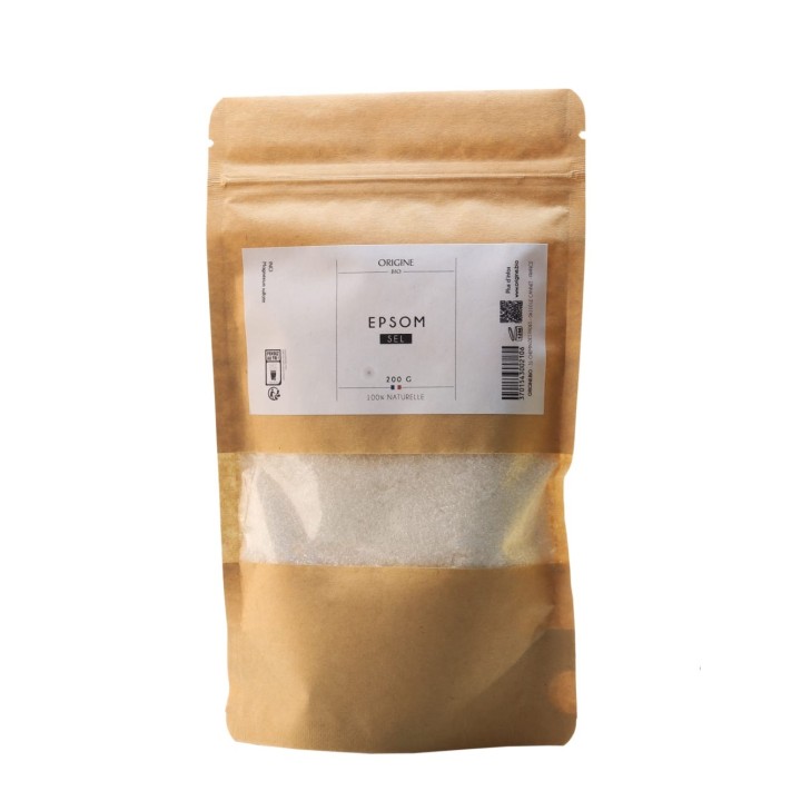 Sel Epsom bain 200g origine.bio soins naturels circulation du sang