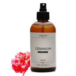 Eau florale de Géranium rosat 250 ml flacon spray origine.bio - produit naturel cicatrisant et apaisant