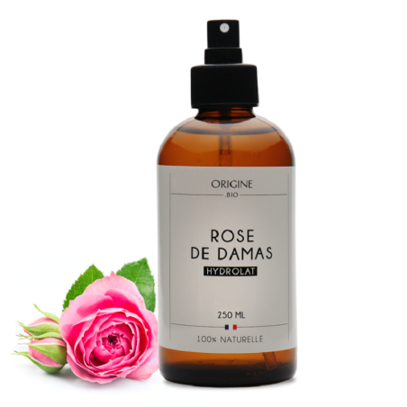 Eau de rose de Damas-hydrolat flacon spray 250 ml - Eau florale origine.bio Eau de rose de Damas-hydrolat flacon spray 250 ml - Eau florale origine.bio