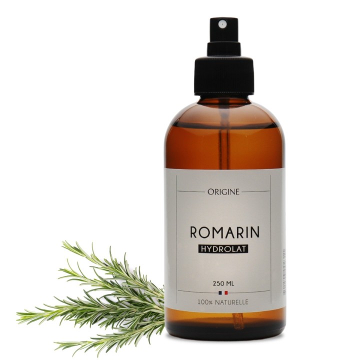 Hydrolat-Eau Florale de Romarin-pure et Naturel- 250 ml- flacon verre en spray-Soins naturel purifiant origine.bio