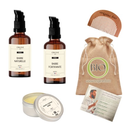 Coffret soins Barbe - Huiles & Baume + Peigne Offert - Origine.bio