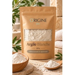 Argile blanche kaolin pure en poudre – 200 g et 1 kg | Origine